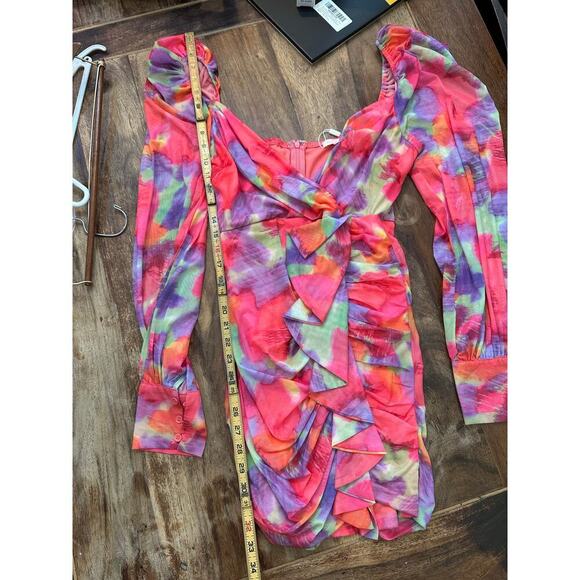 NWT Luxxel Pink Purple V-neckline Penelope Draped Mini Dress Size Large - Picture 10 of 12